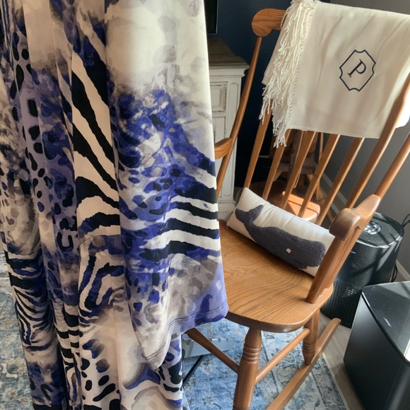 Attitudes by Renee Zebra Print Maxi Dress in Black, White, and Blue - Picture 3 of 4